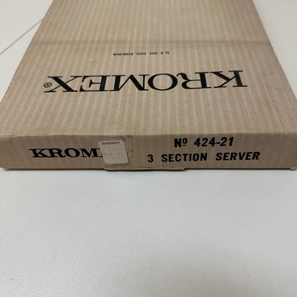 Vintage Kromex MCM Style Chrome 3 Section Server Serving Tray Made in USA NEW - Picture 7 of 9